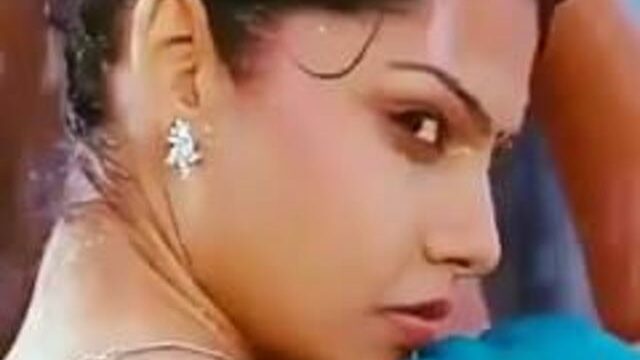 Sexy actress Anuya Bhagvath in the rain low neck blouse