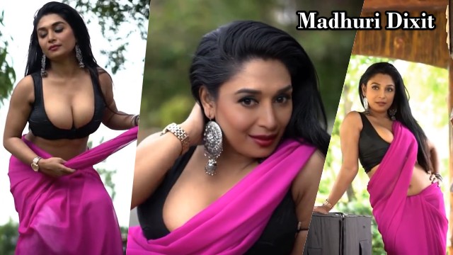 Madhuri Dixit Nene hot saree low neck blouse cleavage deepfake xxx video â€“  DeepHot.Link